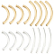 Beebeecraft 1 Box 16Pcs 2 Size 2 Color Tube Beads 24K Gold Sterling Silver Plated Smooth Curved Column Noodle Loose Spacer Beads for DIY Bracelet Necklace Jewelry Making Hole: 4mm