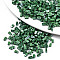 2-Hole Glass Seed Beads, Opaque Colours Lustered, Rectangle, Green, 4.5~5.5x2x2~2.5mm, Hole: 0.5~0.8mm, about 2000pcs/bag