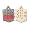 Single Face Printed Wood Big Pendants, Christmas Charms, Word, 54.5x38.5x2.5mm, Hole: 1.6mm