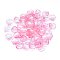 Transparent Glass Charms, Petal, Two Tone, Pink, 15x13.5x4mm, Hole: 1.2mm