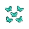 Glass Cabochons, Butterfly, Green, 6.5x8x2.5mm