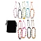 Natural Cowrie Shell & Flower & Animal & Pinapple Link Bracelets Set, Braided Knot Lucky Bracelets with Tiny Love Charm for Women, Mixed Color, Inner Diameter: 1-3/4~3-5/8 inch(4.3~9.1cm), 9cs/set