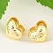 Brass Clear Cubic Zirconia Hoop Earrings, Heart, Real 18K Gold Plated, 9x12x13mm