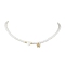 Brass Micro Pave Grade AAA Cubic Zirconia Letter Pendant Necklaces, Heart & Round Baking Painted Pearlized Glass Pearl Beaded Necklaces for Women, Letter W, 15.20 inch(38.6cm)