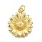 Rack Plating Brass Pendants, Sunflower, with Jump Ring, Cadmium Free & Lead Free, Long-Lasting Plated, Real 18K Gold Plated, 21x18x5mm, Hole: 3.5mm