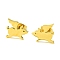 Cute Little Animal Theme 304 Stainless Steel Stud Earrings, Pig, 12x9.5mm