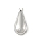 304 Stainless Steel Pendants, Teardrop Charm, Anti-Tarnish, Stainless Steel Color, 24x11x5mm, Hole: 1.8mm