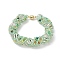 TOHO Japanese Seed & Lampwork Beaded Bracelet with Brass Magnetic Clasps, Crochet Nepal Rope Bracelet for Women, Light Green, 6-1/4~7-3/4 inch(16~19.8cm)