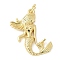Brass Pendants, Mermaid Charms, Lead Free & Cadmium Free, Long-Lasting Plated, with Jump Ring, Real 18K Gold Plated, 22x19x3mm