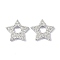 Brass Micro Pave Cubic Zirconia Pendants, Long-Lasting Plated, Lead Free & Cadmium Free, Star, Real Platinum Plated, 15.5x15.5x2.3mm, Hole: 4.5mm
