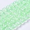Crackle Glass Beads Strands, High Luster, Round, Pale Green, 8x7~7.5mm, Hole: 1.5mm, about 114pcs/strand, 31.4 inch