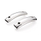 Non-Tarnish 201 Stainless Steel Curved Tube Beads, Curved Tube Noodle Beads, Tube with Star, Stainless Steel Color, 36x10x8mm, Hole: 8x4mm