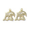 Brass Micro Pave Cubic Zirconia Pendants, Cadmium Free & Lead Free, with Shell, Real 18K Gold Plated, Dolphin, 20x22x3.5mm, Hole: 3mm