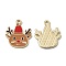 Alloy Enamel Pendants, for Christmas, Elk Christmas Reindeer/Stag, Golden, Brown, 22.5x18x1.2mm, Hole: 1.8mm