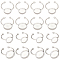 20Pcs 2 Size 201 Stainless Steel Cuff Rings Components, Bezel Cup Ring Settings, Flat Round, Stainless Steel Color, Inner Diameter: 17mm, Tray: 10~12mm, 10Pcs/size