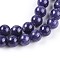 Natural Dyed Yellow Jade Gemstone Bead Strands, Round, Dark Slate Blue, 8mm, Hole: 1mm, about 50pcs/strand, 15.7 inch