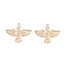 Brass Pendants, Long-Lasting Plated, Bird, Real 24K Gold Plated, 20x25x1.5mm, Hole: 1.4mm