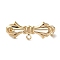 Brass Brooches Findings, Cadmium Free & Lead Free, Bowknot, Light Gold, 10x28x1mm