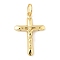 Cross Brass Pendants, Rack Plating, Long-Lasting Plated, Cadmium Free & Lead Free, with Jump Ring, Real 18K Gold Plated, 45x30.5x6mm, Hole: 9.5x6.5mm