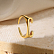 Alloy Adjustable Open Cuff Rings, Real 18K Gold Plated, Letter C, Inner Diameter: Adjustable
