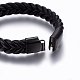 Кожаные браслеты плетеного шнура BJEW-E345-14A-B-3