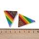 Подвески из непрозрачной смолы и дерева цвета радуги WOOD-K012-13-3