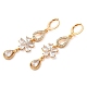 Серьги с подвесками из золотой латуни EJEW-B037-16G-1