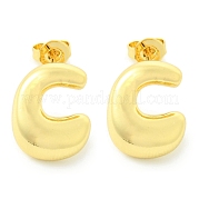 Серьги из латуни с покрытием стойки EJEW-S222-01G-C