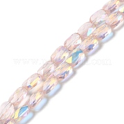 Прозрачные стеклянные бусины гальваническим пряди GLAA-Q099-G01-07