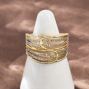 Латунные микро проложить манжеты кольца кубического циркония RJEW-D326-08G