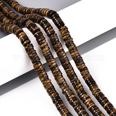 Природных тигровый глаз бисер нитей G-T142-6mm-06-1