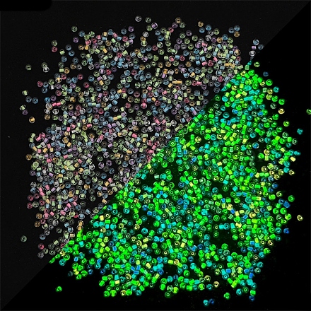 Светящиеся в темноте прозрачные стеклянные круглые бусины LUMI-PW0004-006A-M-1