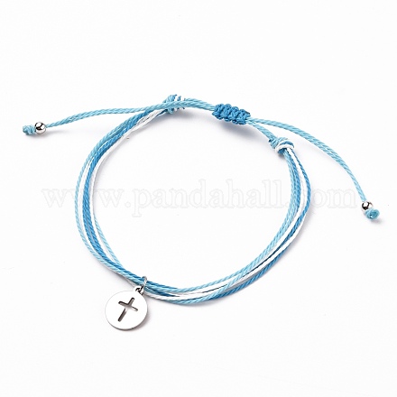 Плетеные браслеты из вощеного полиэстера BJEW-JB05663-02-1