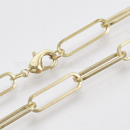 Колье из латуни с плоской овальной скрепкой MAK-S072-07B-LG-1