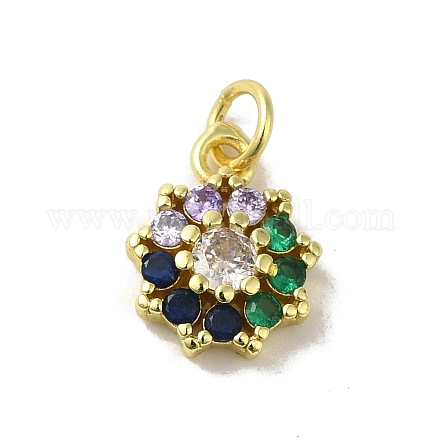 Подвески из настоящей 18-каратной позолоченной латуни с фианитами KK-M283-09C-02-1