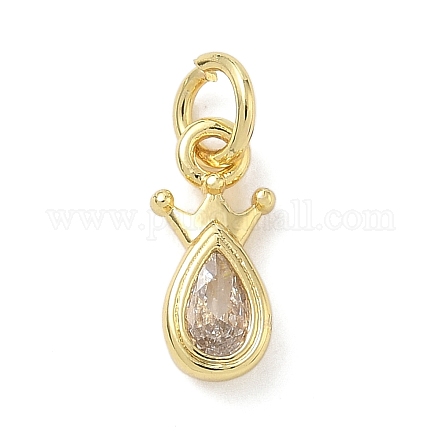 Подвески-капли и короны из латуни с микропаве из кубических цирконий KK-K368-57G-1