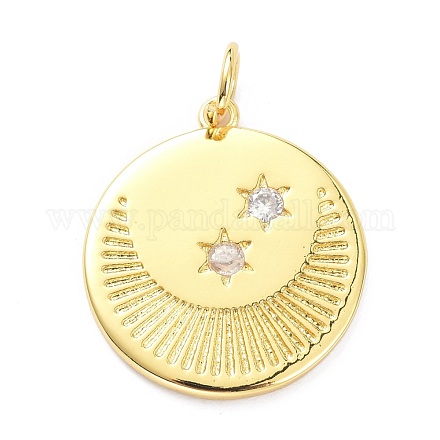 Латунные микропаве прозрачные подвески с фианитом ZIRC-L091-104G-1