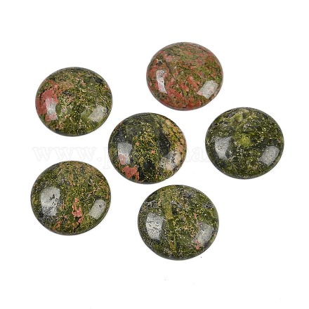 Природные кабошонов Unakite G-H1596-FR-25mm-09-1