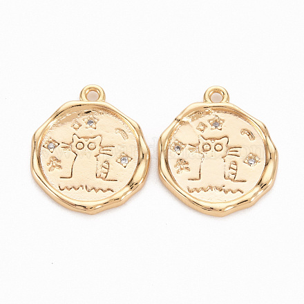 Латунные микропаве прозрачные подвески с фианитом KK-N231-241-NF-1