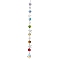 Glass and Brass Link Pendant Decorations, With Alloy Pendants, Star with Moon, Colorful, 353mm