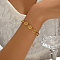 201 Stainless Steel Vortex Link Chain Bracelets for Women, Real 18K Gold Plated
