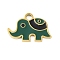 Ion Plating(IP) 304 Stainless Steel Enamel Charms, Golden, Elephant Charm, Green, 12x17x1mm, Hole: 2mm