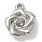 Anti-Tarnish 304 Stainless Steel Pendants, Flower Charms, Stainless Steel Color, 19.5x16.5x4.5mm, Hole: 1.6mm