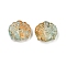 Transparent Glass Beads, Peking Opera Mask, Baking Paint, Sandy Brown, 17x18x8mm, Hole: 1.2mm