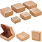 24Pcs 6 Styles Paper with PVC Candy Boxes, with Square Window, for Bakery Box, Baby Shower Gift Box, Square with Word, BurlyWood, 4pcs/style
