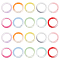 20Pcs 10 Colors Gradient Color Zinc Alloy Spring Gate Rings, Two Tone, Round Ring, Mixed Color, 24.5x3.5~4.5mm, 2pcs/color