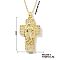 European and American Brass Pave Cubic Zirconis Virgin Mary Cross Pendant Necklaces, Golden, Clear, 15.75 inch(40cm)