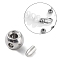 Non-Tarnish 304 Stainless Steel Bead Tips, Round, Stainless Steel Color, 3.5x2.5mm, Hole: 1mm, Inner Diameter: 1.2mm