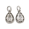 Brass Micro Pave Clear Cubic Zirconia Pendants, Cadmium Free & Nickel Free & Lead Free, Teardrop, Platinum, 9.5x6x3.5mm, Hole: 2.4mm