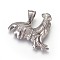 Tarnish Resistant 304 Stainless Steel Pendants, Rooster, Stainless Steel Color, 28.5x31.5x5.5mm, Hole: 5x7.5mm